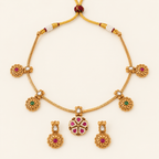 Antique Gold Gulika Bloom Necklace Set