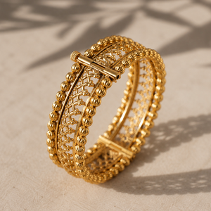 Traditional plain antique gold kada bangle