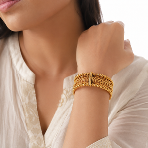 Traditional plain antique gold kada bangle