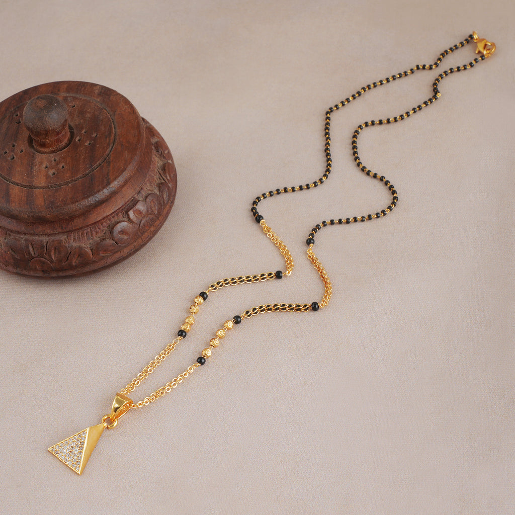 Cute diamond gold plated mangalsutra