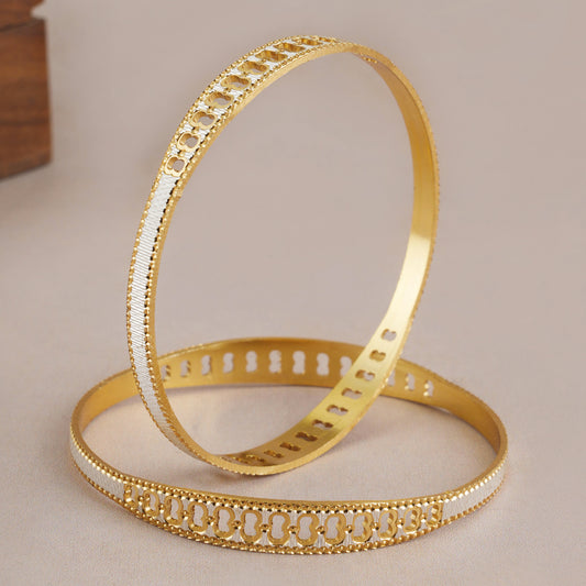 Beautiful gold plated dual tone bangle set