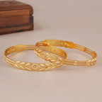 Elegant dual tone gold plated bangle set