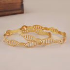 Beautiful dual tone gold plated bangle set