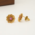 Beautiful Antique floral stone pendant set
