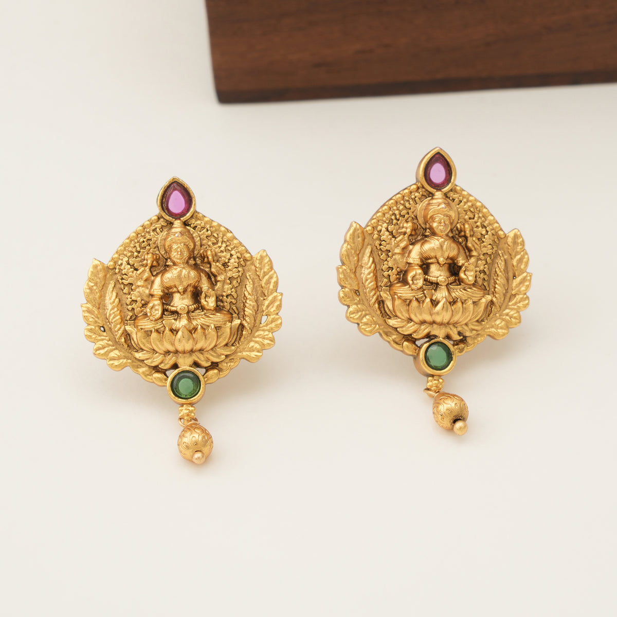 Beautiful maa lakshmi antique gold pendant set