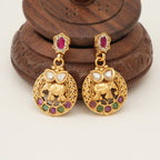 Stunning antique gold stone elephant necklace set