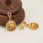 Stunning antique gold stone elephant necklace set