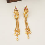 Stunning long antique gold ganesh necklace set