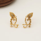 Stunning antique gold krishna stud earring