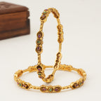 Beautiful stone antique gold bangle set