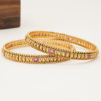 Stunning antique gold stone Bangle Set