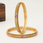 Stunning antique gold stone Bangle Set