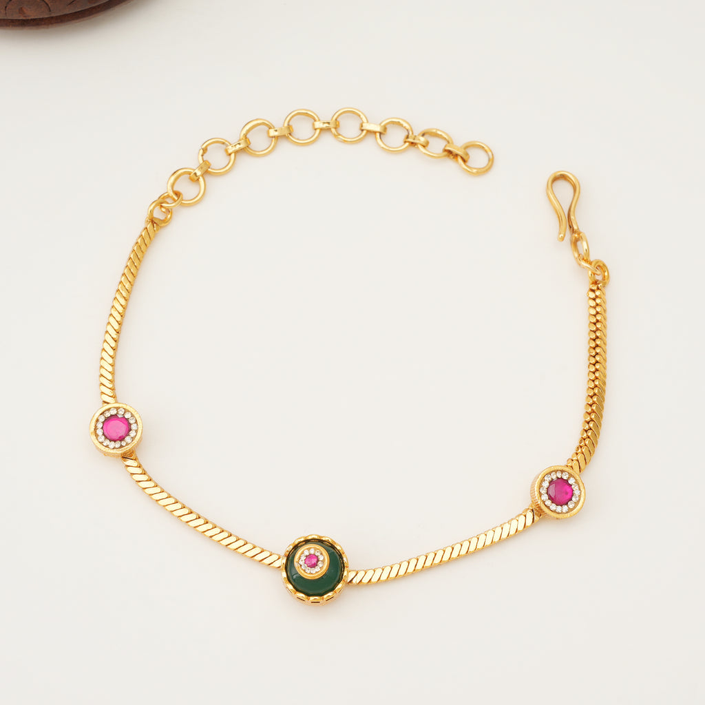 Cute stunning  antique gold stone bracelet