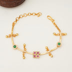 Sleek stone antique gold stone bracelet