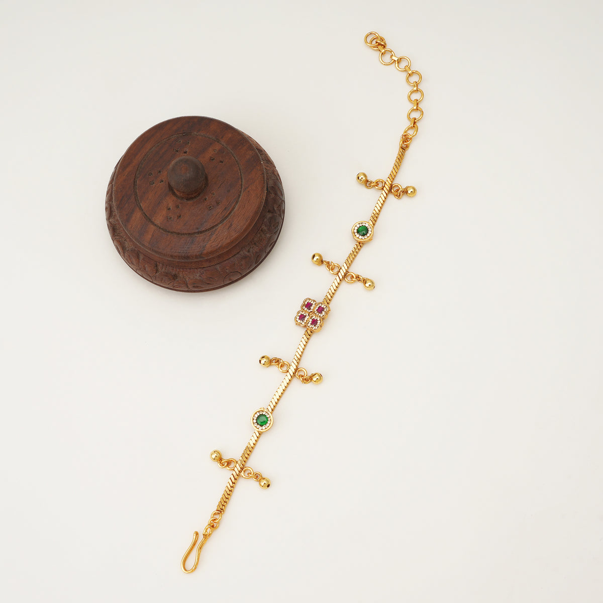 Sleek stone antique gold stone bracelet