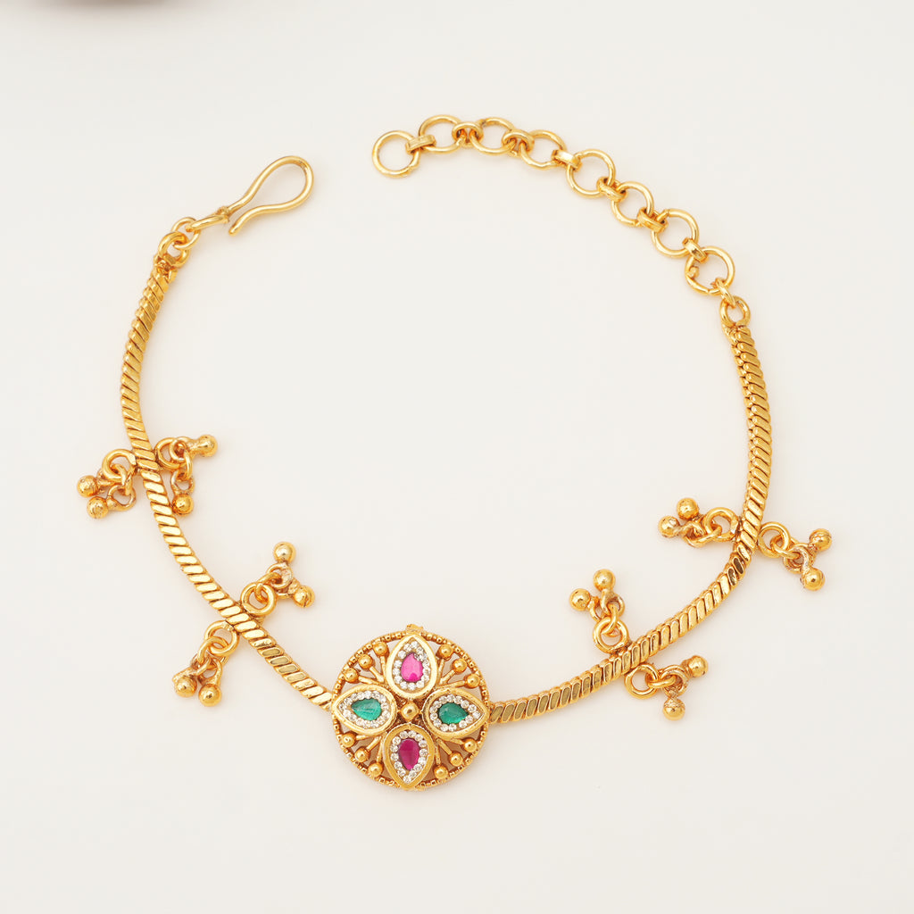 Stunning antique gold multicolor stone bracelet
