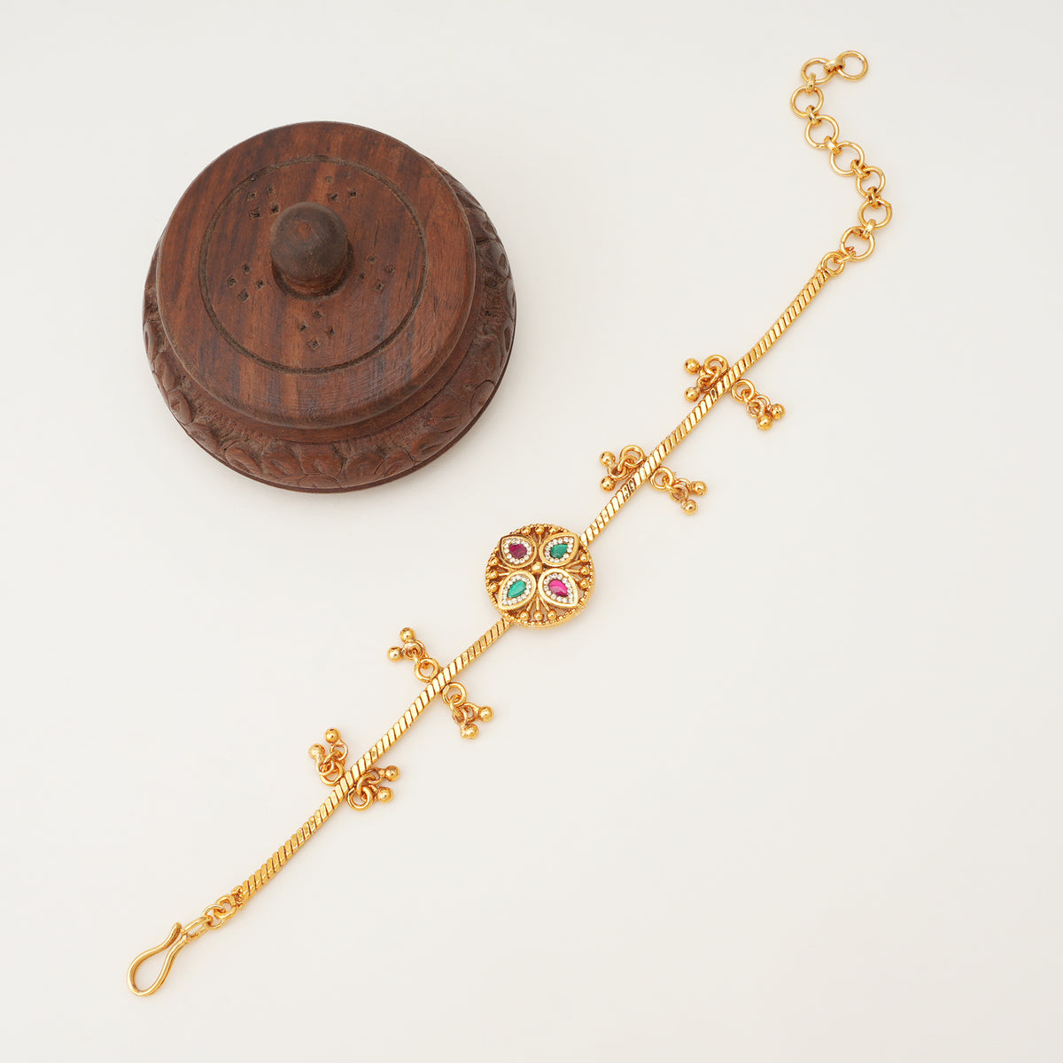 Stunning antique gold multicolor stone bracelet