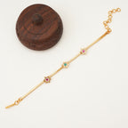 Cute antique gold star stone bracelet