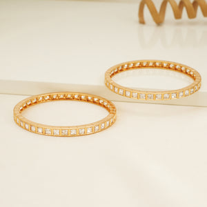 Stunning kundan line gold plated bangle set