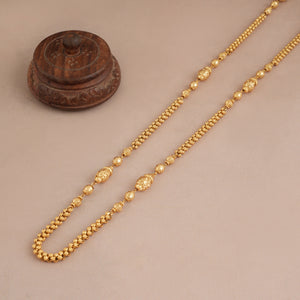 Beautiful long antique gold plated mala for women