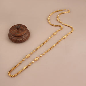 Beautiful long antique gold plated mala for women