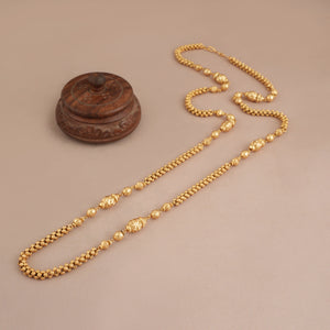 Beautiful long antique gold plated mala for women