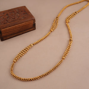 Long plain antique gold traditional mala