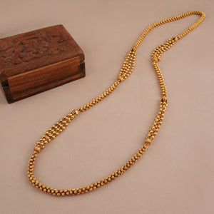 Long plain antique gold traditional mala