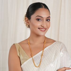 Beautiful plain antique gold mala necklace