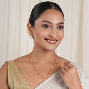 Tiny beads gold plated chain