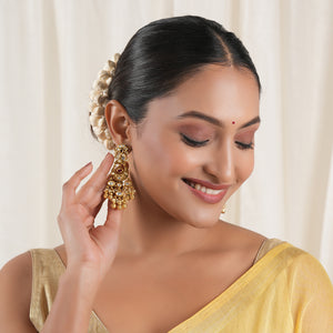 Long antique gold kundan stunning earring