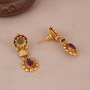 Stunning antique gold lord ganesh necklace set ITemple Jewellery