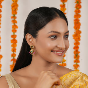 Beautiful antique gold stone earring for women