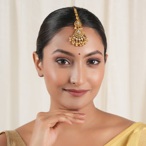 Beautiful kundan antique gold maagtika