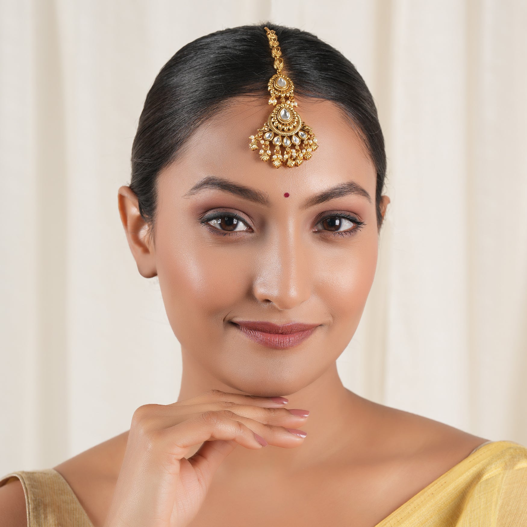 Beautiful kundan antique gold maagtika