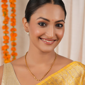 Cute antique gold plain oval chain