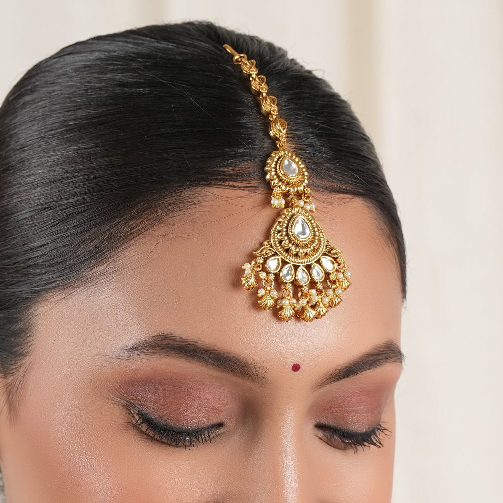 Beautiful kundan antique gold maagtika