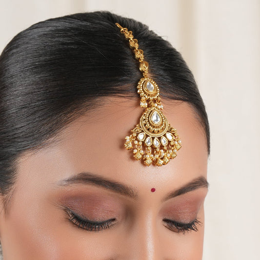 Beautiful kundan antique gold maagtika