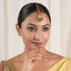 Beautiful antique gold kundan floral maagtika