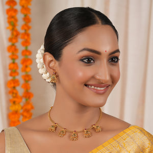 Beautiful stone antique gold necklace set