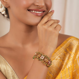 Stunning antique gold plated  multicolor bracelet