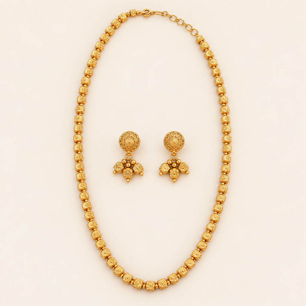 Stunning long gold mala set