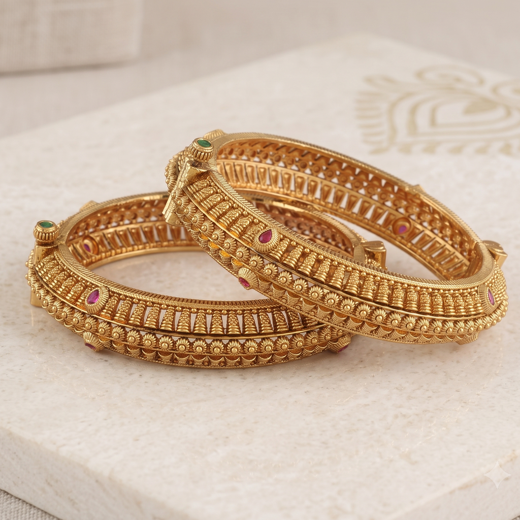 Stunning high gold plated bangle set