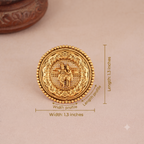 Cute antique gold plated radha krishna adjustable finger ring