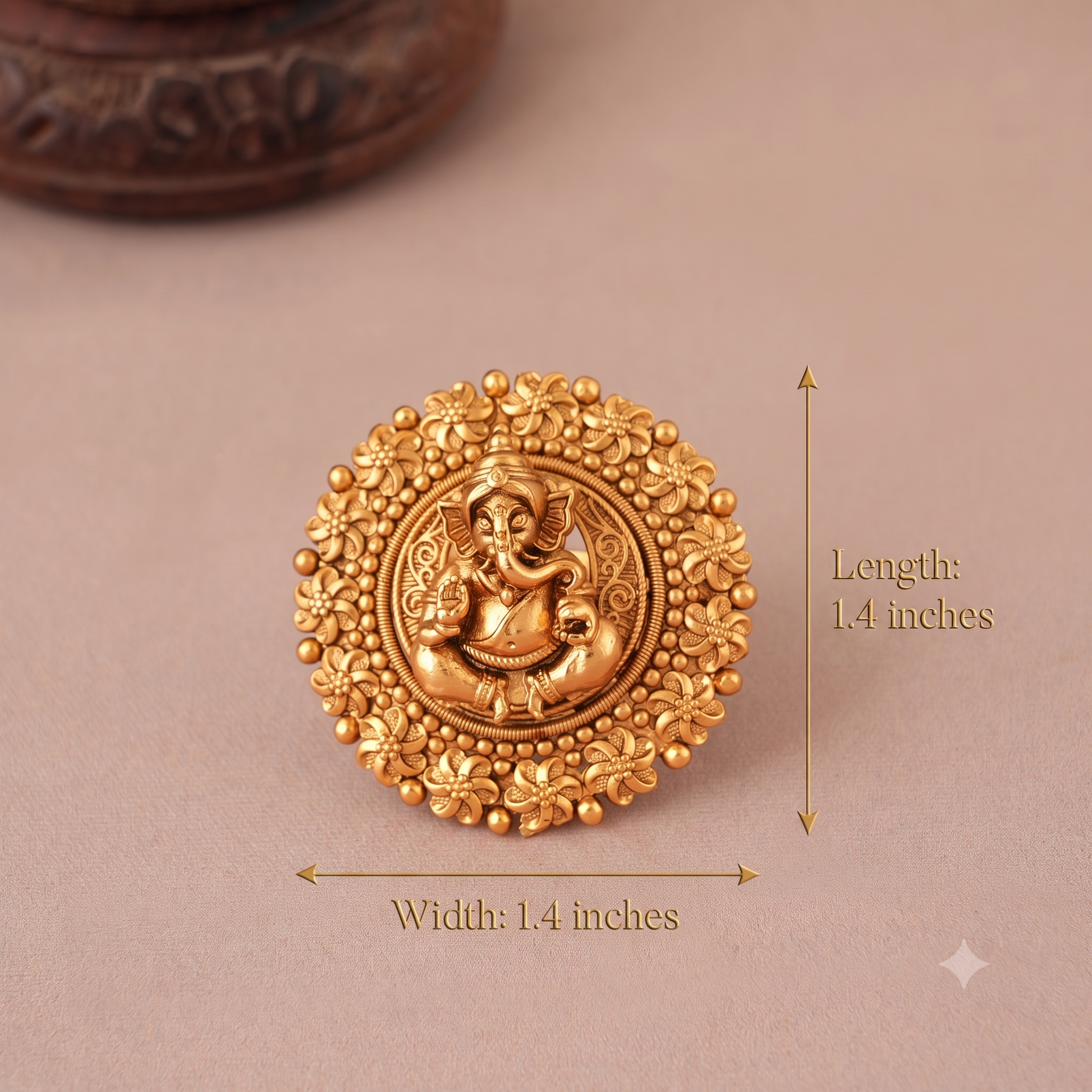 Stunning antique gold ganesh cocktail finger ring I Temple Jewellery