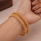 Gold plated suheri jaal bangle set
