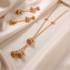 Stunning plain antique gold pendant set with jhumka earring