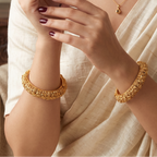 Stunning Plain Gold plated openable kada bangle set