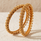 Beautiful plain antique gold intricate bangle set