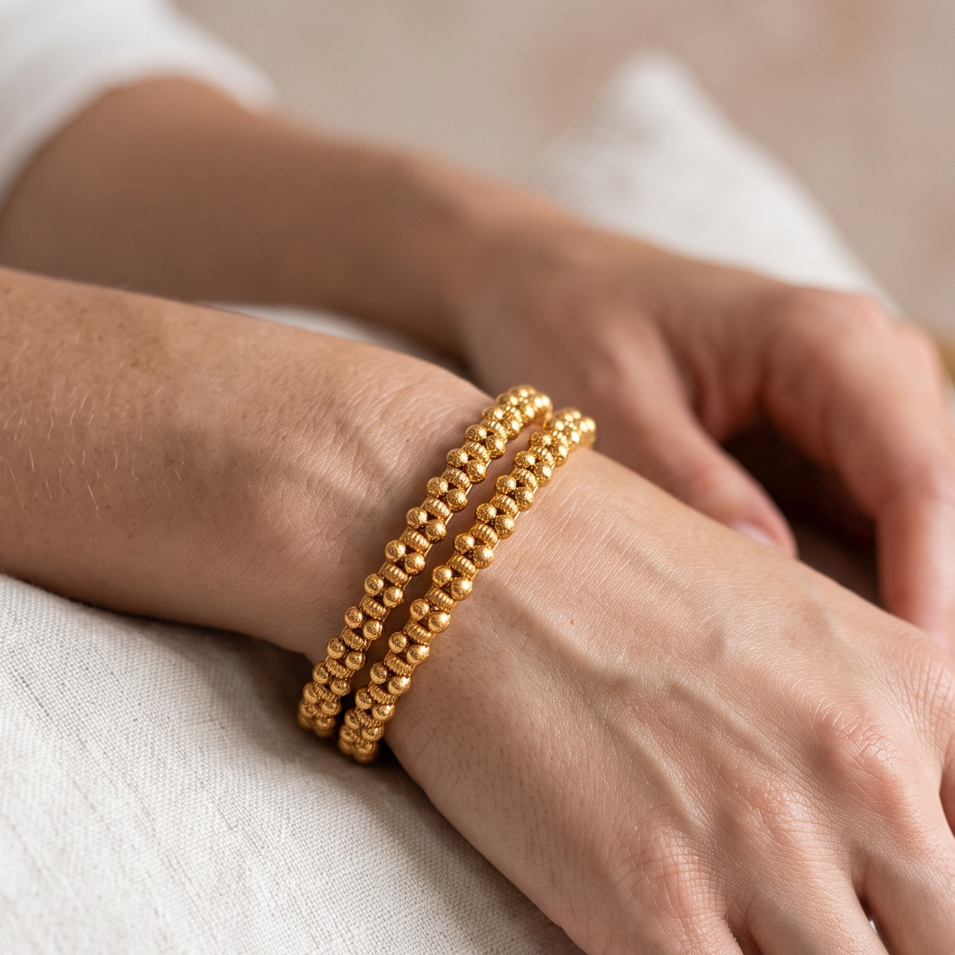 Stunning plain antique gold bangle set for women